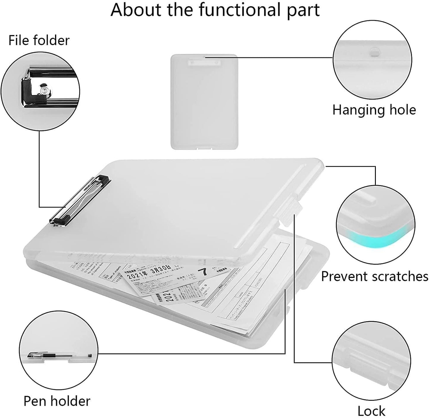 Clipboard Paper Holder Storage Writing Pad with Storage Plastic Clipboard Ideal for Office, Nurse, Students, Teachers, Sales bqu5q7-dm