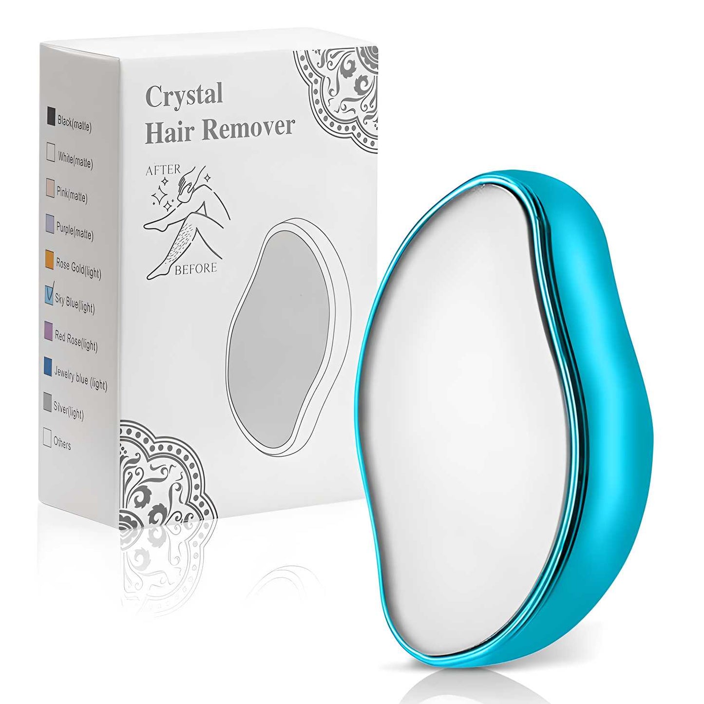 Crystal Hair Eraser for Women and Men, Magic Crystal Hair Remover Painless Exfoliation Hair Removal Tool for Arms Legs Back, Washable Crystal Epilator Without Shaving for Smooth Skin Gifts (random Colour) bqu5q7-dm