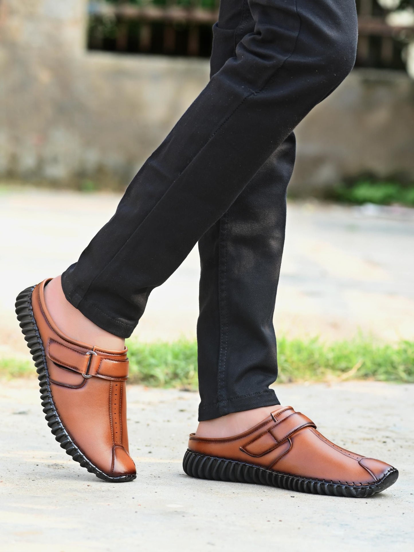 Men's Bantu Style Tan Loafer Casual Shoe bqu5q7-dm