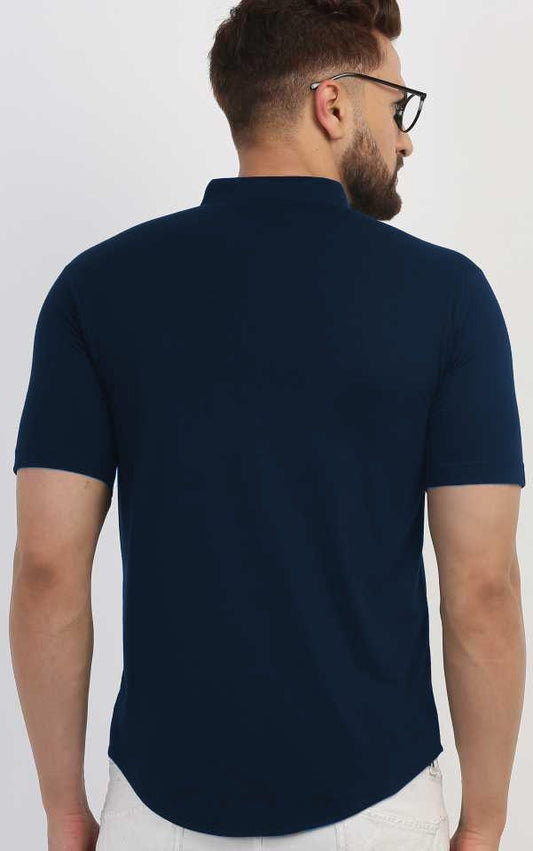 TRYTHIS Cotton Solid Half Sleeves Polo Neck Mens Shirt bqu5q7-dm