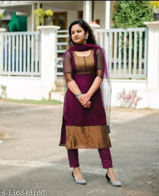 Premium Jacquard Chiffon Kurti Pant Sets bqu5q7-dm
