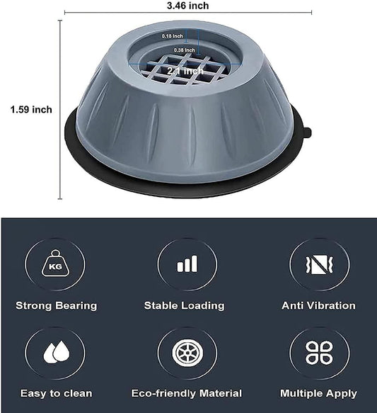 Anti Vibration Pad-Anti-vibration Pads For Washing Machine - 4 Pcs Shock Proof Feet For Washer ? Dryer, Great For Home, Laundry Room, Kitchen, Washer, Dryer, Table, Chair, Sofa, Bed (4 Units) bqu5q7-dm