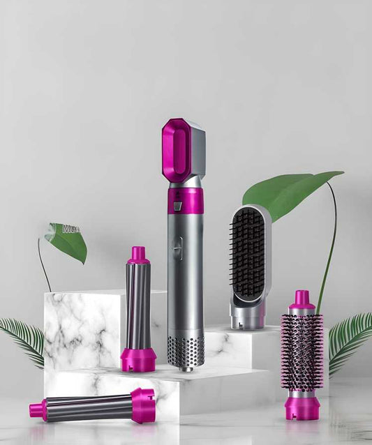 5 in 1 Multifunctional Hair Dryer Styling Tool, Detachable 5-in-1 Multi-Head Hot Air Comb, The Negative Ion Automatic Suction Hair Curler bqu5q7-dm