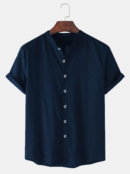 TRYTHIS Cotton Solid Half Sleeves Polo Neck Mens Shirt bqu5q7-dm