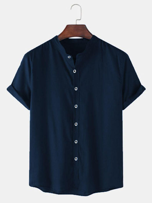 TRYTHIS Cotton Solid Half Sleeves Polo Neck Mens Shirt bqu5q7-dm