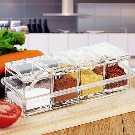 Crystal Seasoning Acrylic Box Set of 4 With Spoons bqu5q7-dm