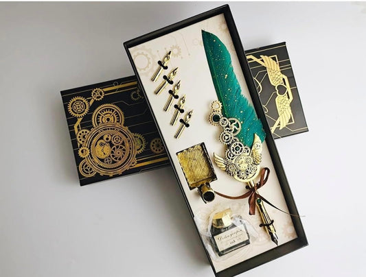 Quill Feather Pen and Ink Set bqu5q7-dm