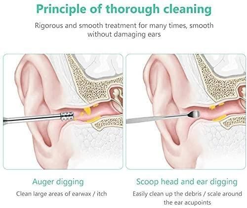 6 Pieces Ear Wax Removal Smooth Stainless Steel Kit bqu5q7-dm