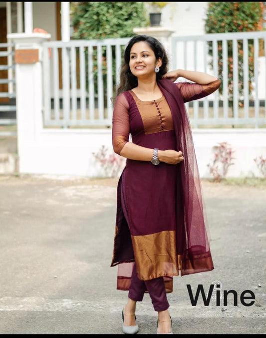 Premium Jacquard Chiffon Kurti Pant Sets bqu5q7-dm
