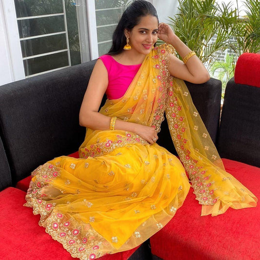 Special Net Sarees With Embroidered Work bqu5q7-dm