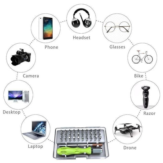 32 in 1 Interchangeable Multipurpose Mini Screwdriver Magnetic Slot Wrench Bits Repair Tools Kit Set bqu5q7-dm