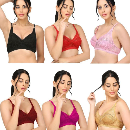 Girls Full Coverage Non-Padded Net Bra (Pack of 2) bqu5q7-dm