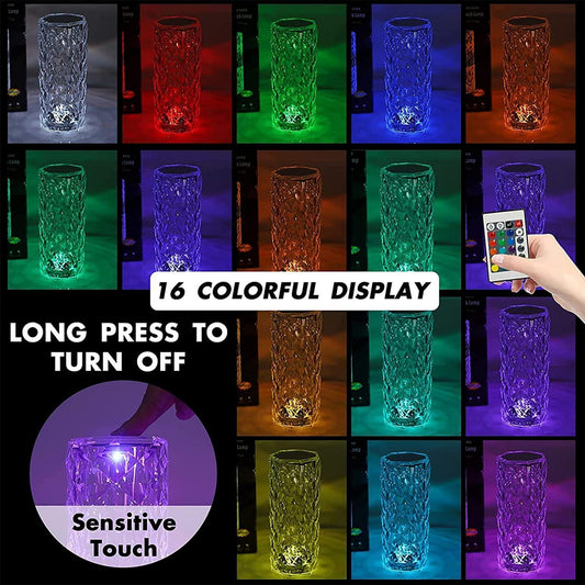 16 Color Changing Rose Crystal Diamond Table Lamp bqu5q7-dm
