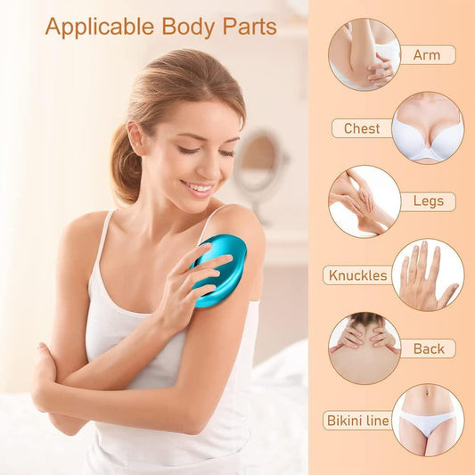 Crystal Hair Eraser for Women and Men, Magic Crystal Hair Remover Painless Exfoliation Hair Removal Tool for Arms Legs Back, Washable Crystal Epilator Without Shaving for Smooth Skin Gifts (random Colour) bqu5q7-dm