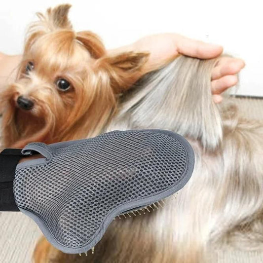 Stainless Steel Pet Grooming Glove - Gentle Deshedding Brush bqu5q7-dm