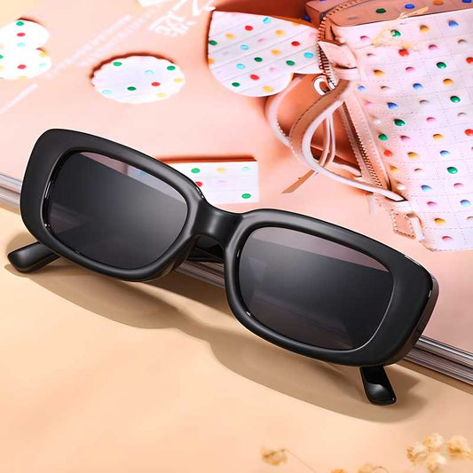 Unisex Black Rectangle Sunglass bqu5q7-dm