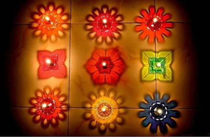 3D Reusable Reflective Shadow Colourful Diya (Pack of 4/12/24) Soppykart7