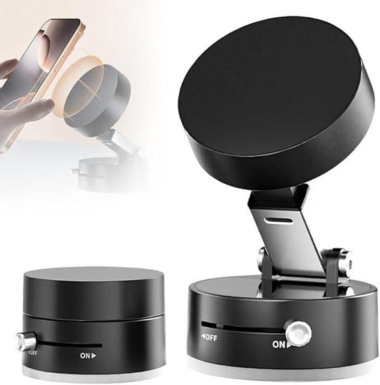 Vacuum Magnetic Suction Phone Holder | 360° Rotatable Car & Desk Mount - Soppykart